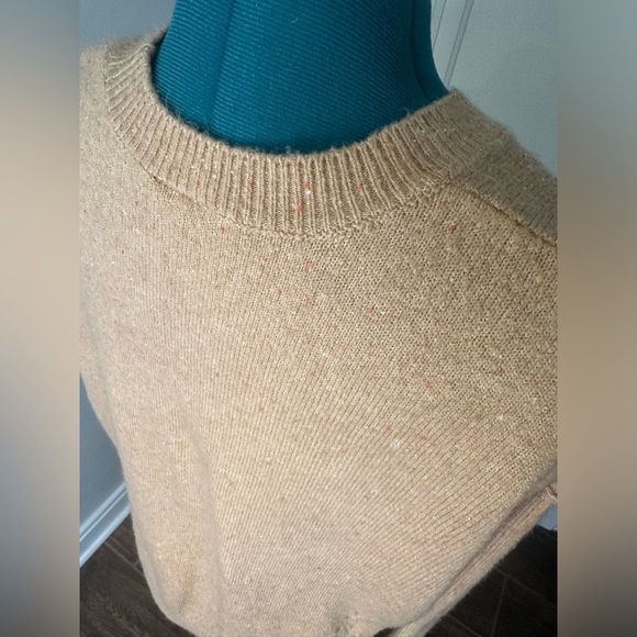 Topshop Tan Pointelle Speckled Pullover Sweater - 4 - Picture 7 of 11